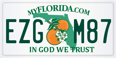 FL license plate EZGM87