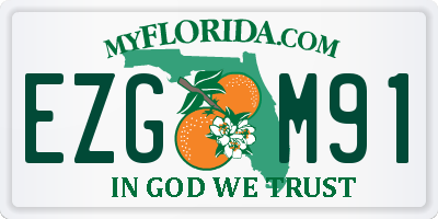 FL license plate EZGM91