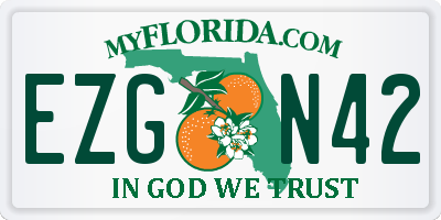 FL license plate EZGN42