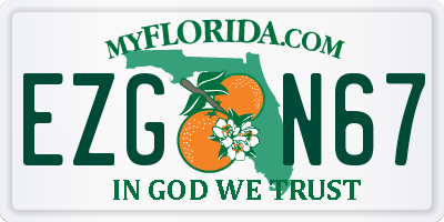 FL license plate EZGN67