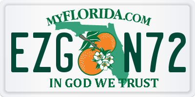 FL license plate EZGN72