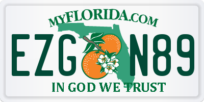 FL license plate EZGN89