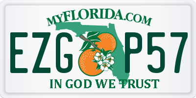 FL license plate EZGP57