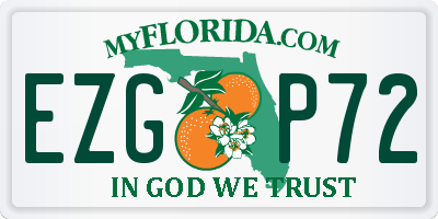 FL license plate EZGP72