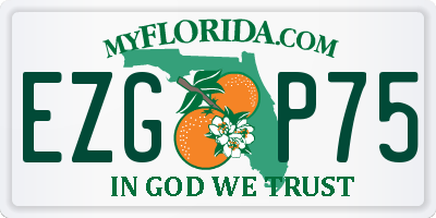FL license plate EZGP75
