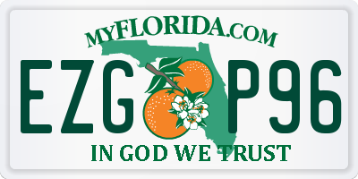 FL license plate EZGP96