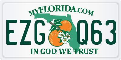 FL license plate EZGQ63