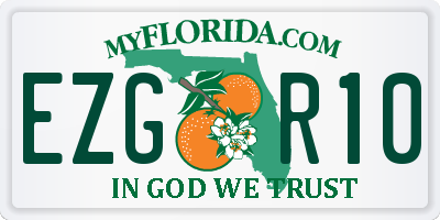 FL license plate EZGR10