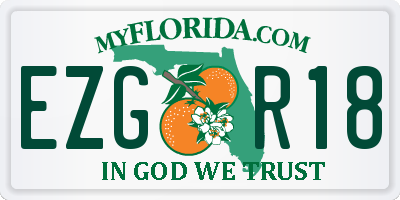 FL license plate EZGR18