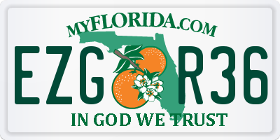 FL license plate EZGR36