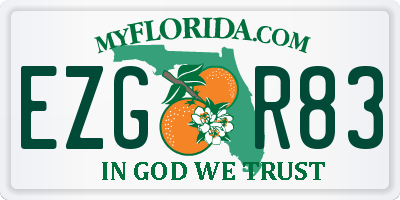 FL license plate EZGR83