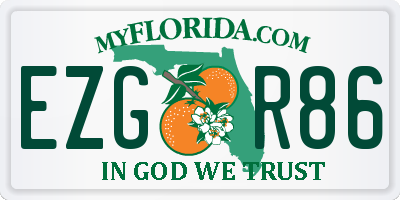 FL license plate EZGR86