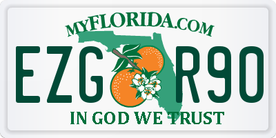 FL license plate EZGR90