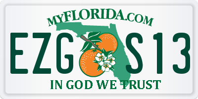 FL license plate EZGS13