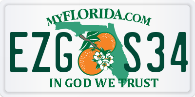 FL license plate EZGS34