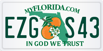 FL license plate EZGS43