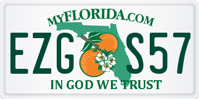 FL license plate EZGS57