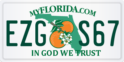FL license plate EZGS67