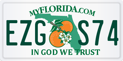 FL license plate EZGS74
