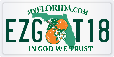 FL license plate EZGT18