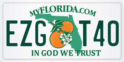FL license plate EZGT40