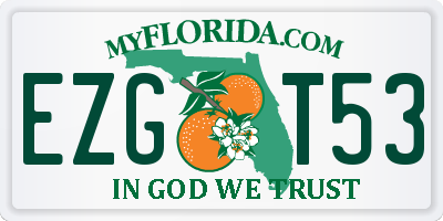 FL license plate EZGT53