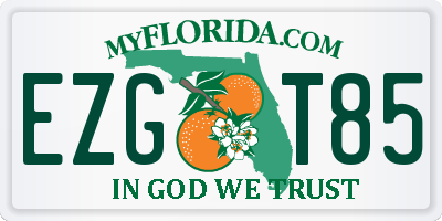 FL license plate EZGT85