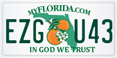 FL license plate EZGU43