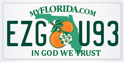 FL license plate EZGU93