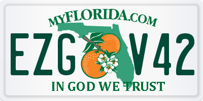 FL license plate EZGV42