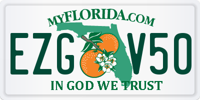 FL license plate EZGV50