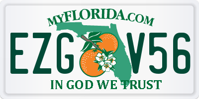 FL license plate EZGV56