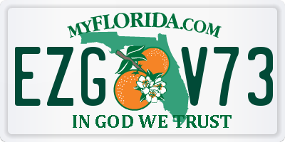FL license plate EZGV73