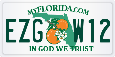 FL license plate EZGW12