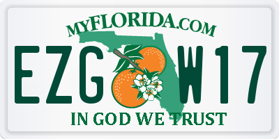FL license plate EZGW17