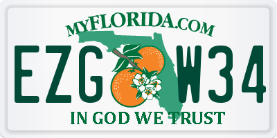 FL license plate EZGW34