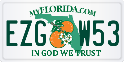 FL license plate EZGW53