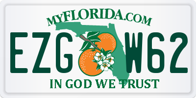 FL license plate EZGW62