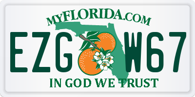 FL license plate EZGW67