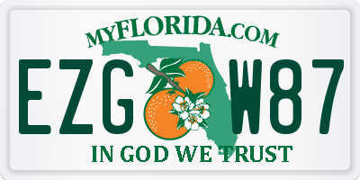 FL license plate EZGW87