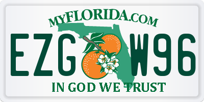 FL license plate EZGW96