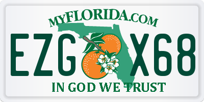 FL license plate EZGX68