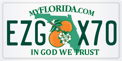 FL license plate EZGX70