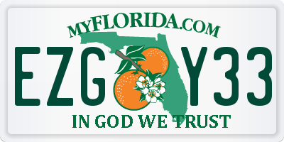 FL license plate EZGY33