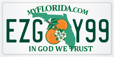 FL license plate EZGY99