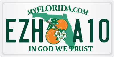 FL license plate EZHA10