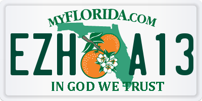 FL license plate EZHA13