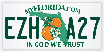 FL license plate EZHA27