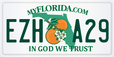 FL license plate EZHA29