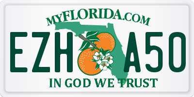FL license plate EZHA50